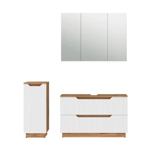 Meubles bain Lotta Chêne/blanc rayé 3 pièces Vicco