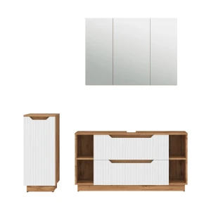 Meubles bain Lotta Chêne/blanc rayé 3 pièces Vicco