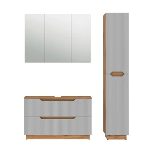 Meubles bain Lotta Chêne/gris rayé 3 pièces Vicco