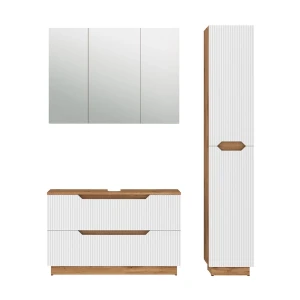 Meubles bain Lotta Chêne/blanc rayé 3 pièces Vicco