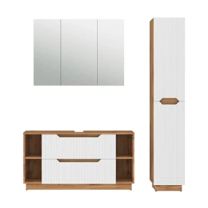 Meubles bain Lotta Chêne/blanc rayé 3 pièces Vicco