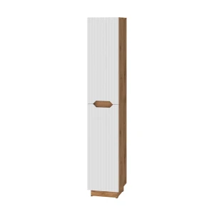 Badeværelsesskab Lotta Eg/hvid stribet 33 x 186 cm med 2 døre Vicco