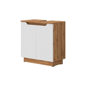 Vaskeskab Lotta Eg/hvid stribet 59.8 x 62.1 cm med 2 døre Vicco