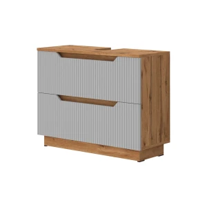 Underskab til badeværelse Lotta Eg/grå stribet 79.6 x 62.5 cm med 2 skuffer Vicco