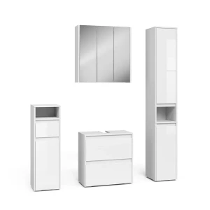 Meubles bain Majest Blanc 4 parties Vicco