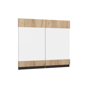 Køkkenfront R-Line Gold power oak 79.2 x 59 cm møbelfront til vægskab med glas Vicco