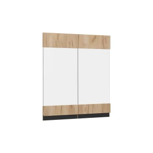 Køkkenfront R-Line Gold power oak 59.2 x 59 cm møbelfront til vægskab med glas Vicco