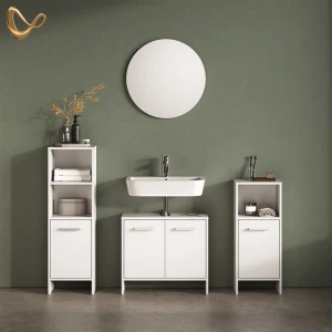 Badmöbel-Set Amalfi Weiß 3-teilig livinity®