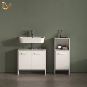 Badezimmermöbel-Set Amalfi Weiß 2 Teile livinity®