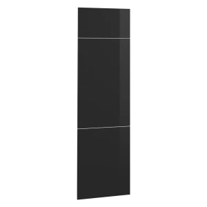 Façade de cuisine R-Line Noir Haute brillance 59.6x196cm façade de meuble pour meuble d’habillage réfrigérateur Vicco