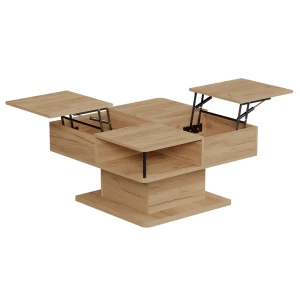 Sofabord Movira Gold power oak 80 x 45 cm med opbevaringsrum Vicco