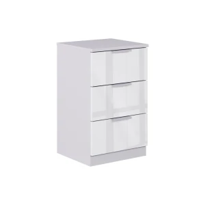 Sengebord Fino Hvid højglans 37.6 x 61.8 cm med 3 skuffer Vicco