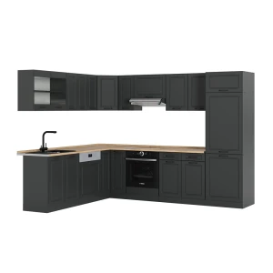 Hjørnekøkken R-Line Antracit landhus/Antracit 287 x 227 cm, BP Eg Vicco