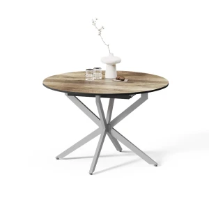 Esstisch Firenze Eiche rustikal/Grau 120 x 120 cm ausziehbar livinity®