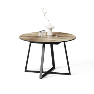 Esstisch Firenze Eiche rustikal/Schwarz 120 x 120 cm ausziehbar livinity®