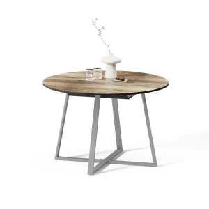 Esstisch Firenze Eiche rustikal/Grau 120 x 120 cm ausziehbar livinity®