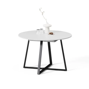Esstisch Firenze Weiß/Schwarz 120 x 120 cm ausziehbar livinity®