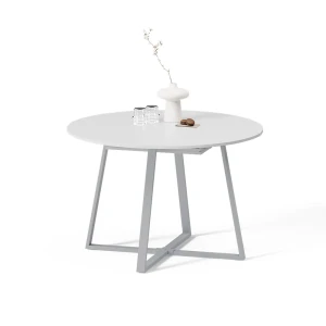 Esstisch Firenze Weiß/Grau 120 x 120 cm ausziehbar livinity®