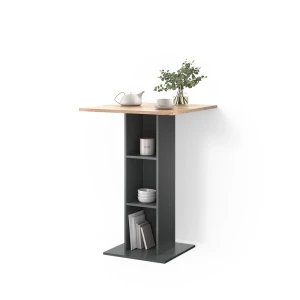 Bartisch Regusa Goldkraft Eiche/Anthrazit 75 x 75 cm livinity®