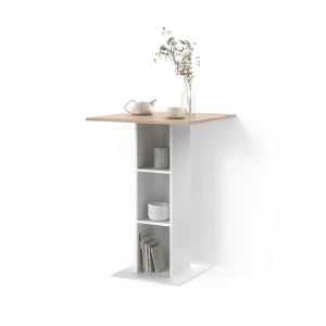 Bartisch Regusa Weiß/Sonoma 75 x 75 cm livinity®
