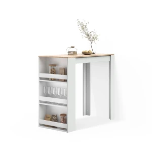 Bartisch Regusa Weiß/Sonoma 57 x 117 cm livinity®