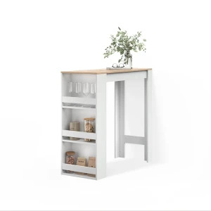 Bartisch Regusa Weiß/Sonoma 45 x 110 cm livinity®