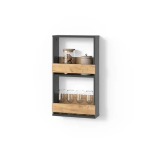 Weinglasregal Regusa Goldkraft Eiche/Anthrazit 40 x 72 cm livinity®