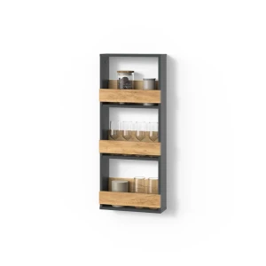 Weinglasregal Regusa Goldkraft Eiche/Anthrazit 40 x 98 cm livinity®