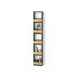 Weinglasregal Regusa Goldkraft Eiche/Anthrazit 30 x 180 cm livinity®
