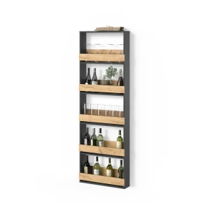 Weinglasregal Regusa Goldkraft Eiche/Anthrazit 60 x 180 cm livinity®