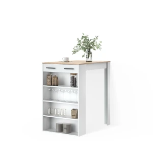 Bartisch Regusa Weiß/Sonoma 67 x 100 cm livinity®