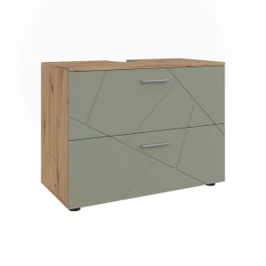 Armário baixo para pia Irma Verde sálvia 80x58.6 cm com gavetas Vicco