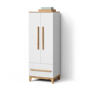 Kinderkleiderschrank Mailo Weiß/Artisan 70 x 186.8 cm mit 4 Schubladen livinity®