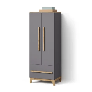 Kinderkleiderschrank Mailo Grau/Artisan 70 x 186.8 cm mit 4 Schubladen livinity®