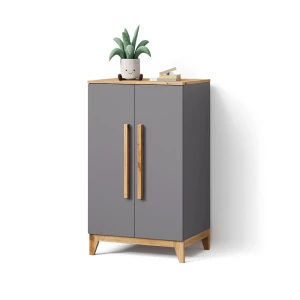 Kinderkleiderschrank Mailo Grau/Artisan 70 x 120 cm XL mit 4 Schubladen livinity®