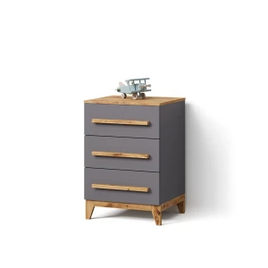 Kommode Mailo Grau/Artisan 60 x 88 cm mit Tür livinity®