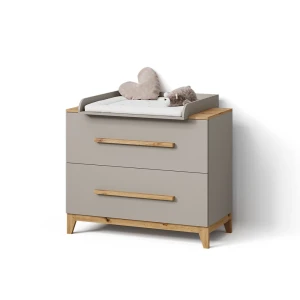 Wickelkommode Mailo Cashmere/Artisan mit 2 Schubladen livinity®