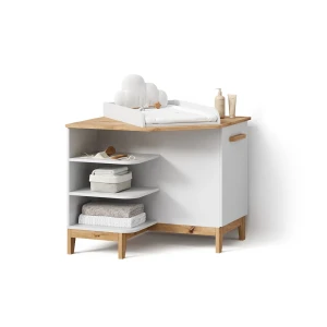 Wickelkommode Mailo Weiß/Artisan mit Tür livinity®