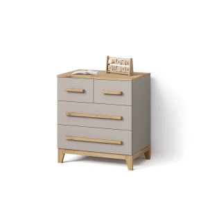Kommode Mailo Cashmere/Artisan 80 x 88 cm mit 4 Schubladen livinity®