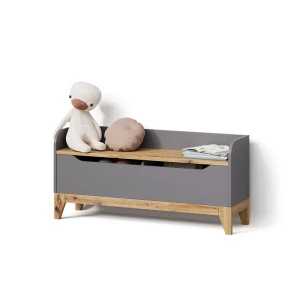 Spielzeugtruhe Mailo Grau/Artisan-Eiche 107.2 x 50 cm mit Sitzbank livinity®