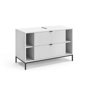 Waschbeckenunterschrank Eliza Weiß 100 x 63 cm mit 2 ausziehbaren Schubladen Vicco