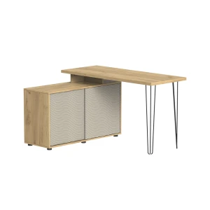 Mesa de canto Notivo Caxemira 135 x 55 cm com armário de arquivo Vicco