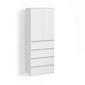 Kleiderschrank Garda Weiß mit 4 Schubladen livinity®