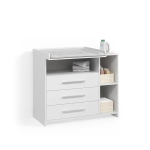 Wickelkommode Torino Weiß mit Schubladen livinity®