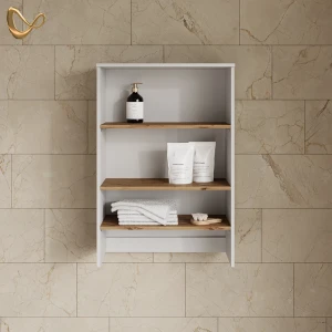 Badschrank Paolina Weiß/Artisan 68 x 100.4 cm mit offenen Regalen livinity®