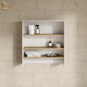 Badschrank Paolina Weiß/Artisan 93.6 x 100.4 cm mit offenen Regalen livinity®