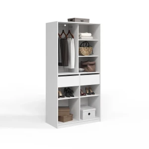 Kleiderschrank Trento Weiß mit 2 Schubladen livinity®