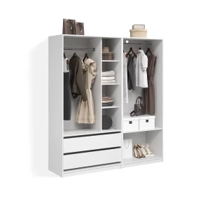 Kleiderschrank Trento Weiß 2er Set livinity®