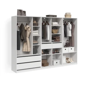 Kleiderschrank Trento Weiß 3er Set livinity®