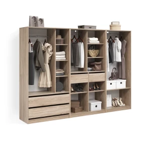 Kleiderschrank Trento Sonoma 3er Set livinity®